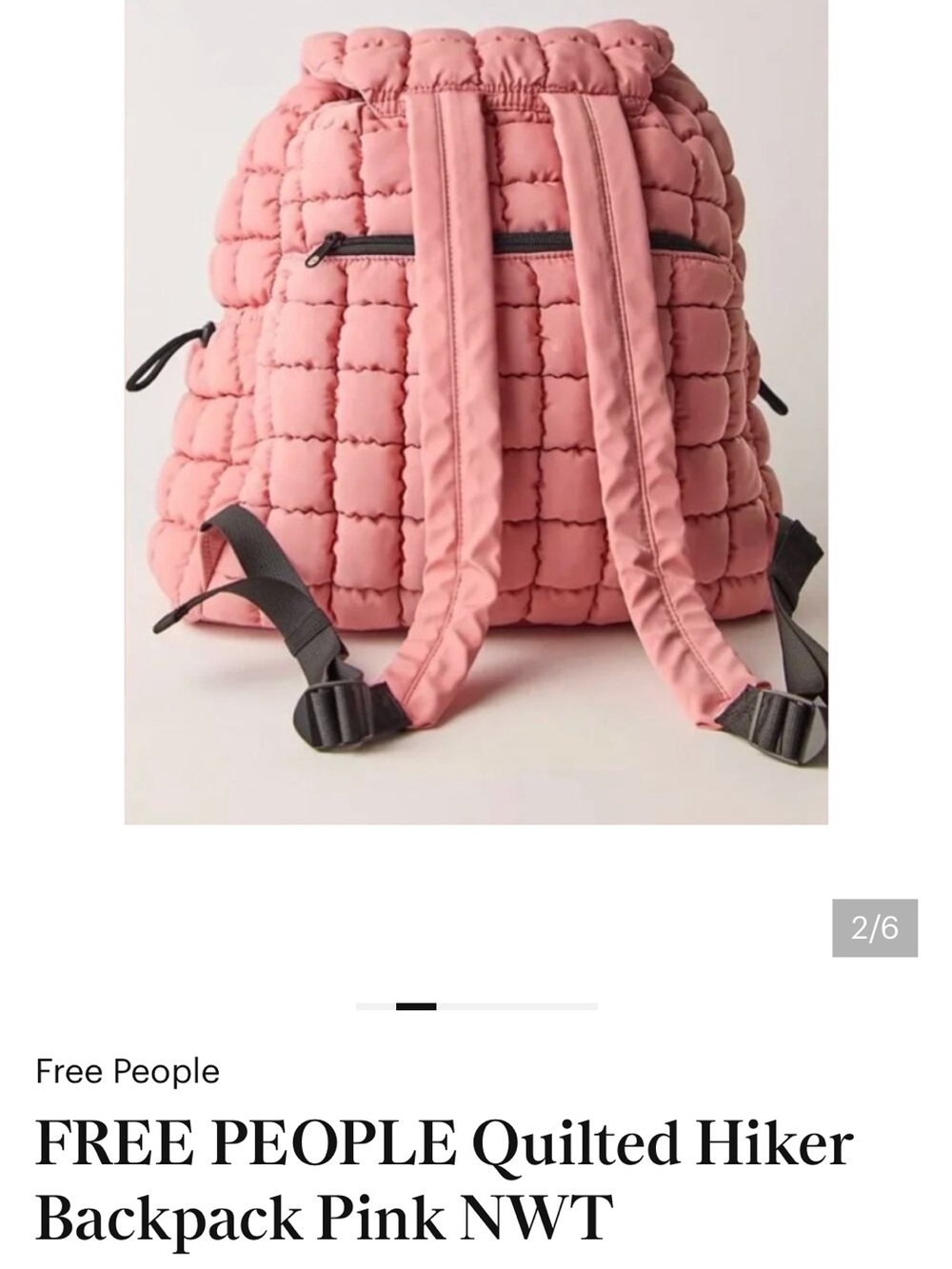 Free People Movement Quilted Hiker Pack - Ballet Slipper NWT
